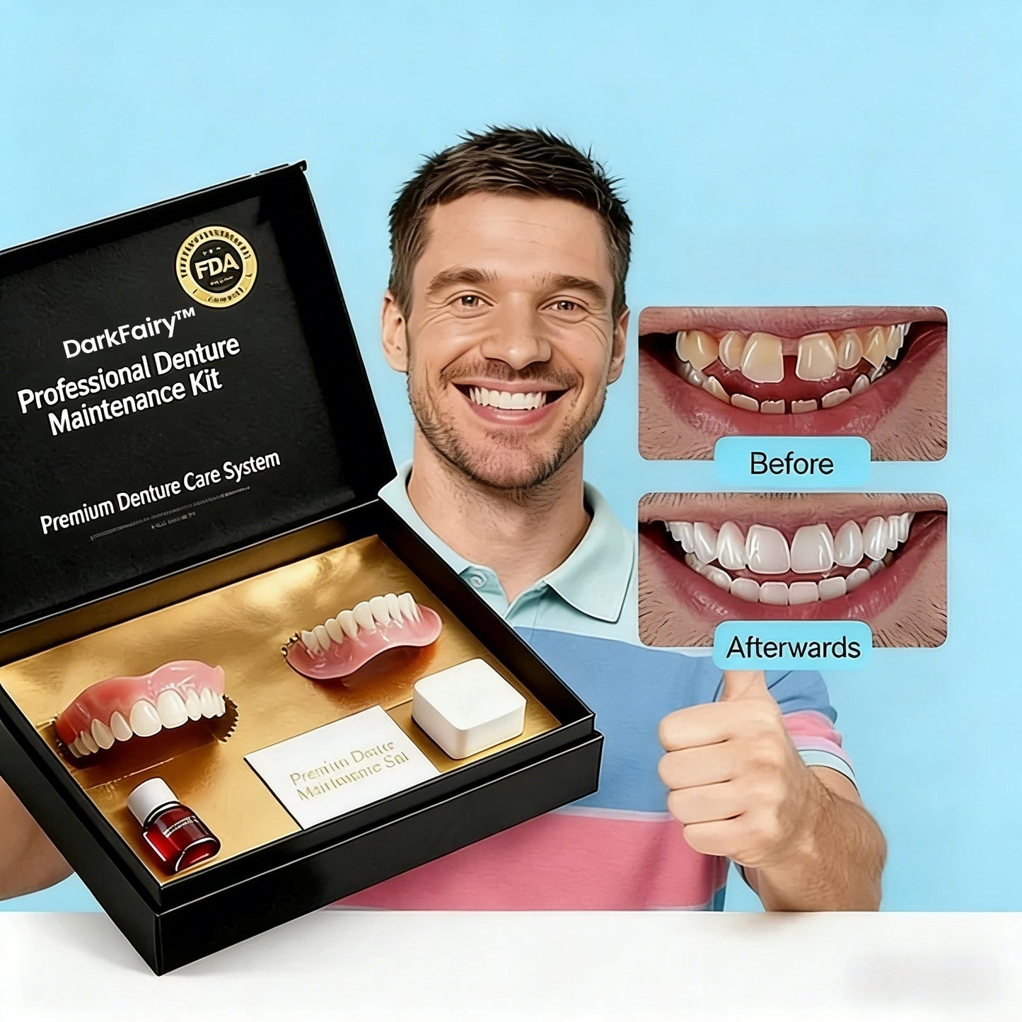 🔥Ends Today: 70% OFF!🦷DarkFairy™ Custom-Fit Full Functional Dentures Make you more confident